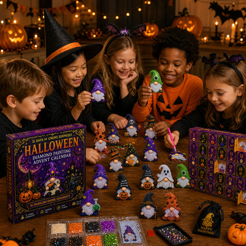 Diamond Painting Adventskalender 2026 | 31 Halloween-tomtar att göra själv