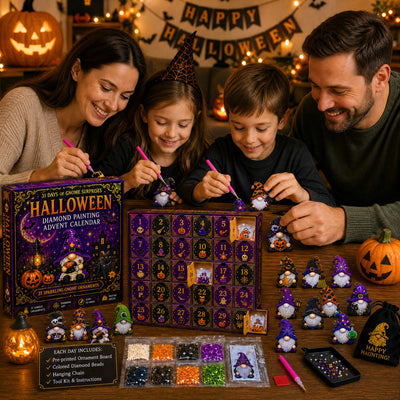 Diamond Painting Adventskalender 2026 | 31 Halloween-tomtar att göra själv