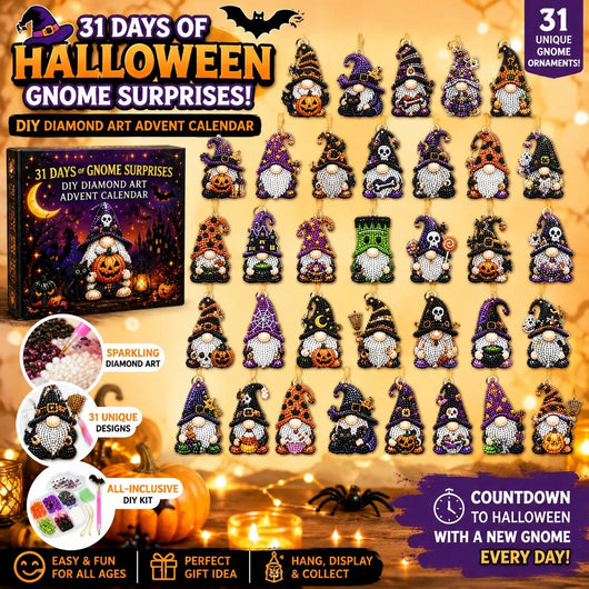Diamond Painting Adventskalender 2026 | 31 Halloween-nisser å lage selv