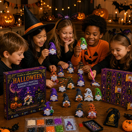Diamond Painting Adventskalender 2026 | 31 Halloween-nisser å lage selv
