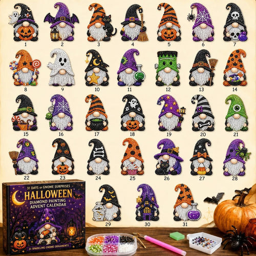 Diamond Painting Adventskalender 2026 | 31 Halloween-nisser å lage selv
