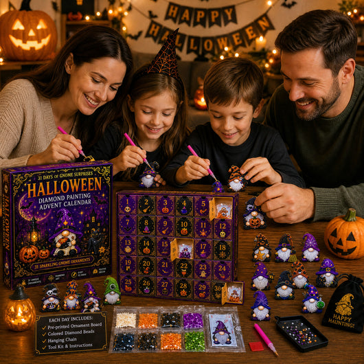 Diamond Painting Adventskalender 2026 | 31 Halloween-nisser å lage selv