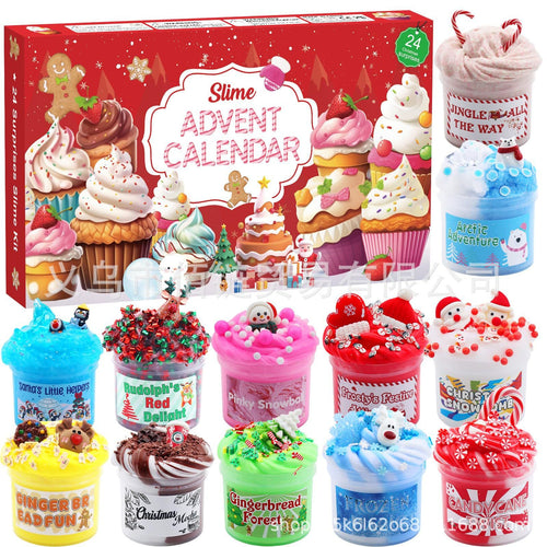 Slime Adventskalender 2026 | 24 forskjellige slim i julefarger
