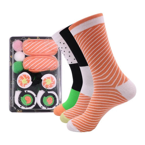 Velora Sushisokker™ | Seks par sokker, brettet som ekte sushi