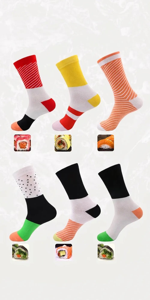 Velora Sushisokker™ | Seks par sokker, brettet som ekte sushi